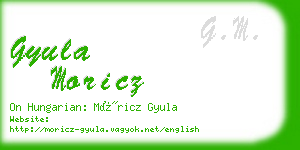 gyula moricz business card