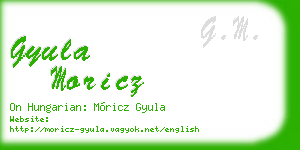 gyula moricz business card